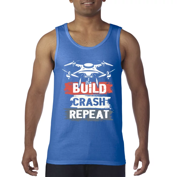 Built Crash Repeat For Drone Fans Drone Pilots Cool Gift Tank Top