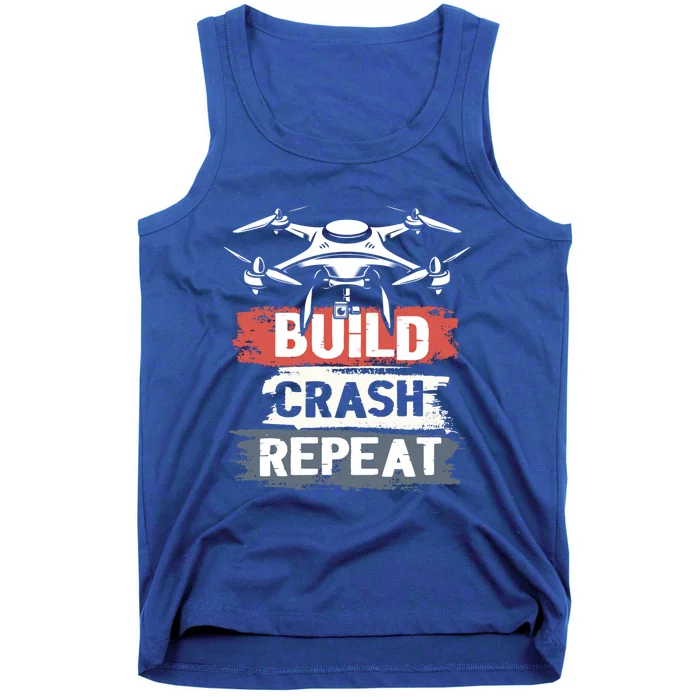 Built Crash Repeat For Drone Fans Drone Pilots Cool Gift Tank Top