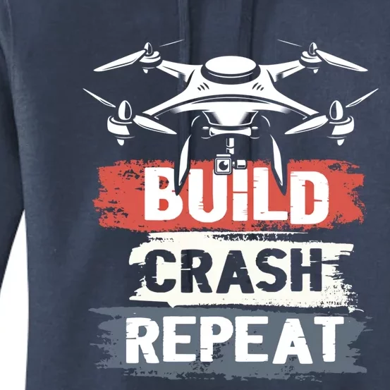 Built Crash Repeat For Drone Fans Drone Pilots Cool Gift Women's Pullover Hoodie