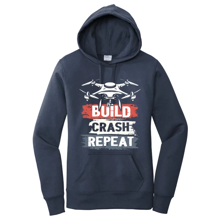 Built Crash Repeat For Drone Fans Drone Pilots Cool Gift Women's Pullover Hoodie