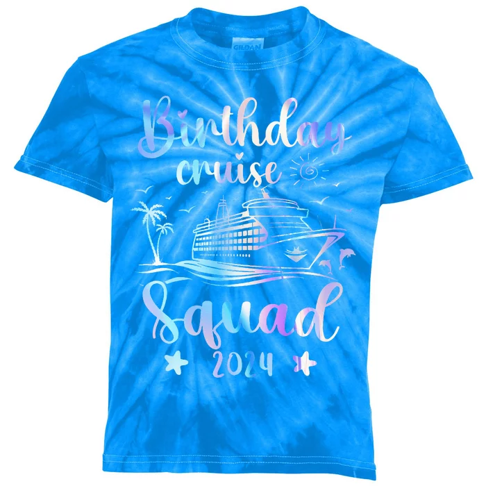 Birthday Cruise Squad 2024 Cruising Party Cruise Birthday Kids Tie-Dye T-Shirt