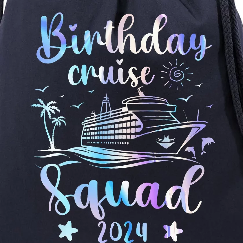 Birthday Cruise Squad 2024 Cruising Party Cruise Birthday Drawstring Bag