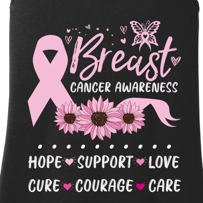 Breast Cancer Support Pink Ribbon Breast Cancer Awareness Ladies Essential Tank