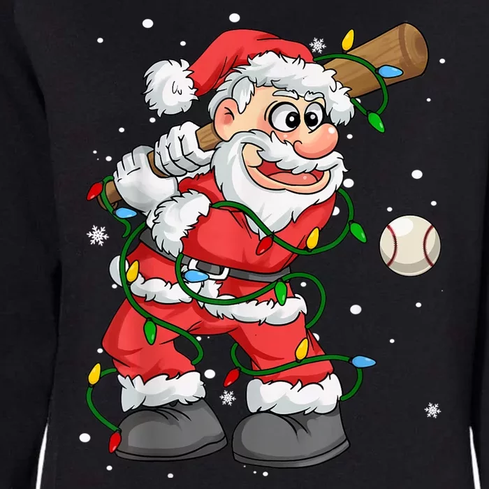 Baseball Christmas Softball Santa Claus Womens California Wash Sweatshirt