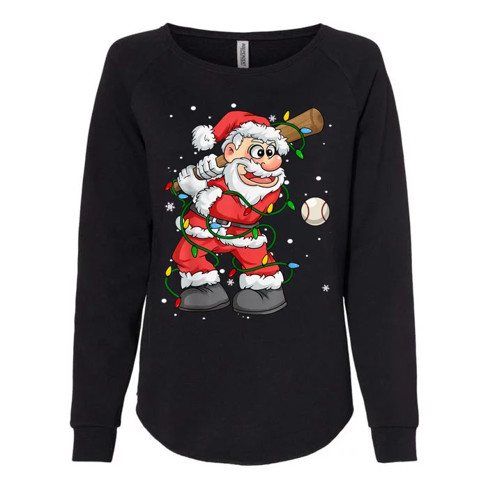 Baseball Christmas Softball Santa Claus Womens California Wash Sweatshirt