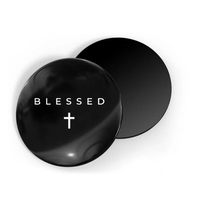 Blessed Cross Subtle Christian Minimalist Religious Faith Magnet