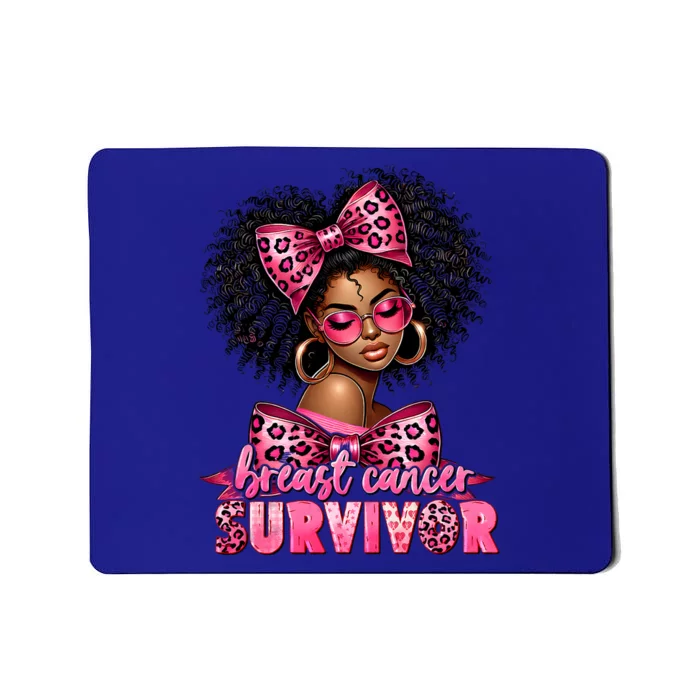 Breast Cancer Survivor Afro Queen Black Ribbon Mousepad