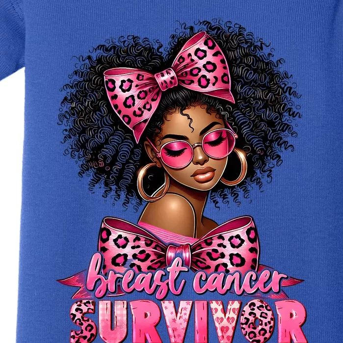 Breast Cancer Survivor Afro Queen Black Ribbon Baby Bodysuit