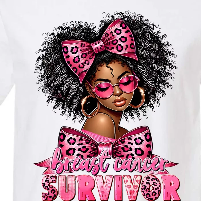 Breast Cancer Survivor Afro Queen Black Ribbon Garment-Dyed Heavyweight T-Shirt