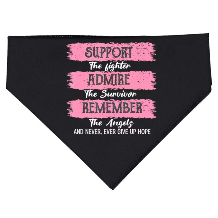 Breast Cancer Support Admire Honor Breast Cancer Awareness USA-Made Doggie Bandana