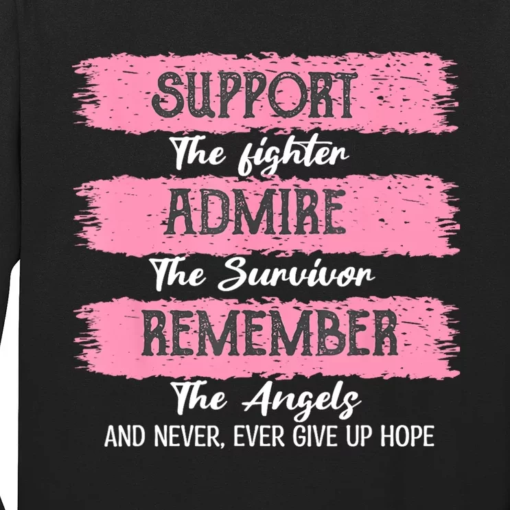 Breast Cancer Support Admire Honor Breast Cancer Awareness Long Sleeve Shirt