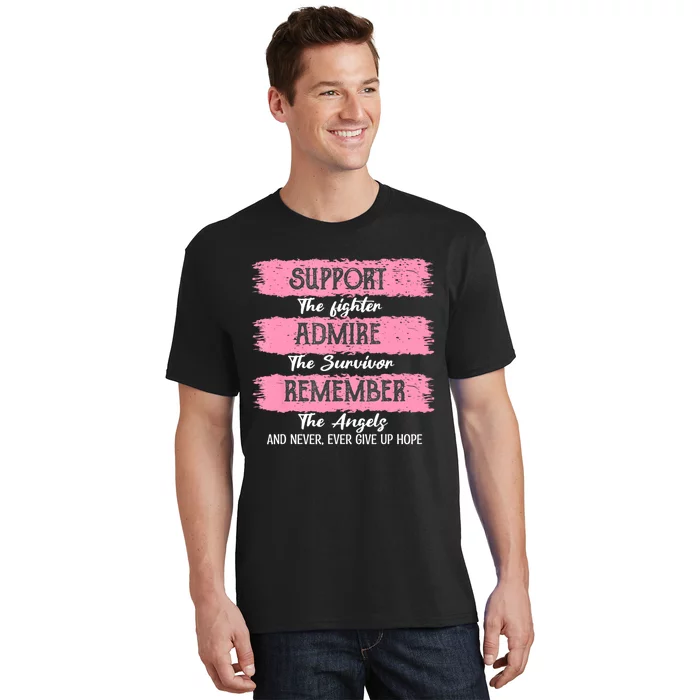 Breast Cancer Support Admire Honor Breast Cancer Awareness T-Shirt