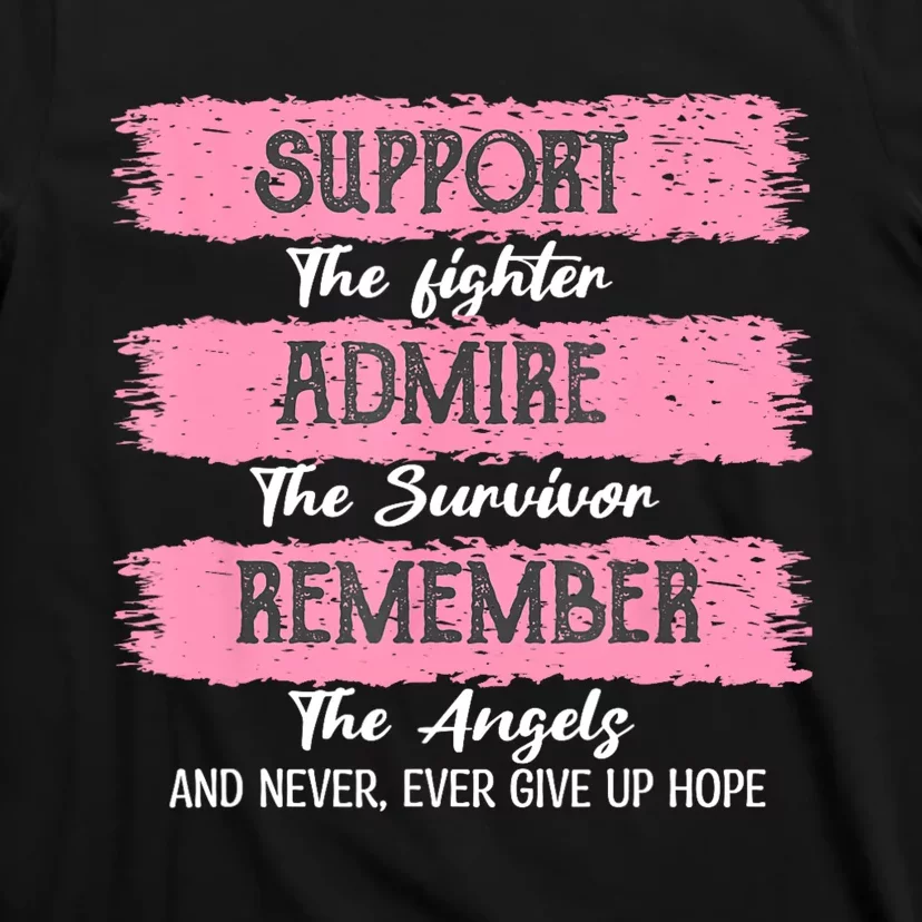 Breast Cancer Support Admire Honor Breast Cancer Awareness T-Shirt