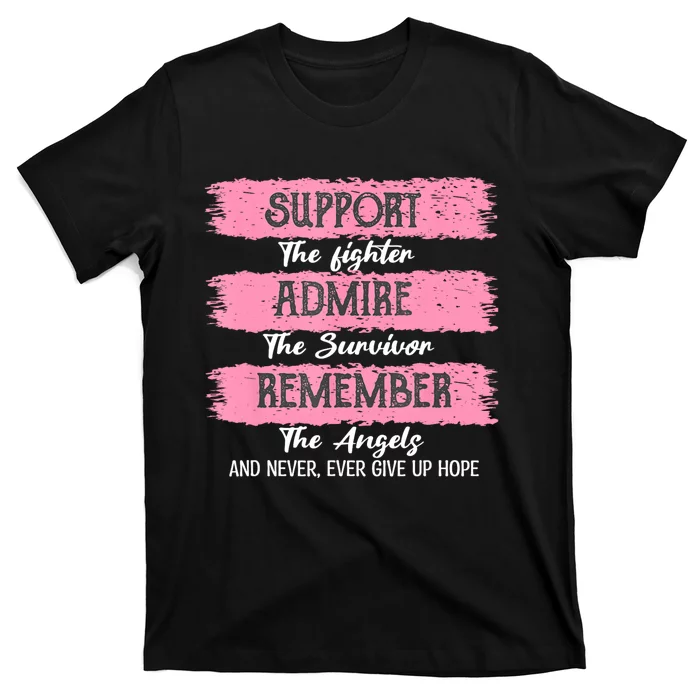 Breast Cancer Support Admire Honor Breast Cancer Awareness T-Shirt