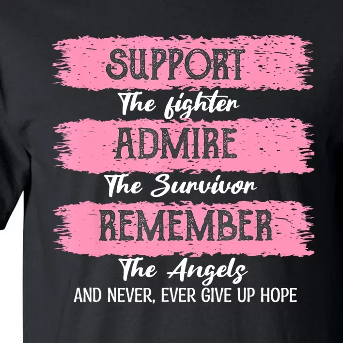 Breast Cancer Support Admire Honor Breast Cancer Awareness Tall T-Shirt