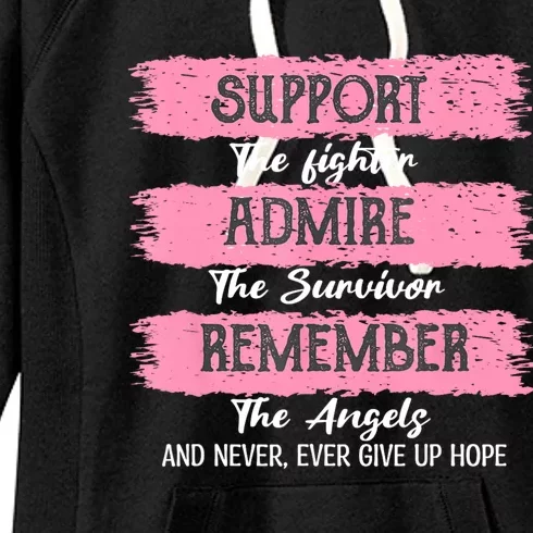 Breast Cancer Support Admire Honor Breast Cancer Awareness Women's Fleece Hoodie