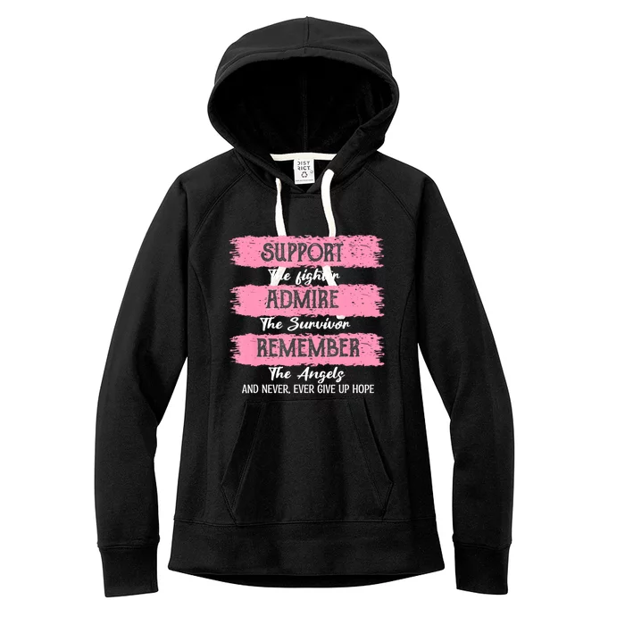 Breast Cancer Support Admire Honor Breast Cancer Awareness Women's Fleece Hoodie