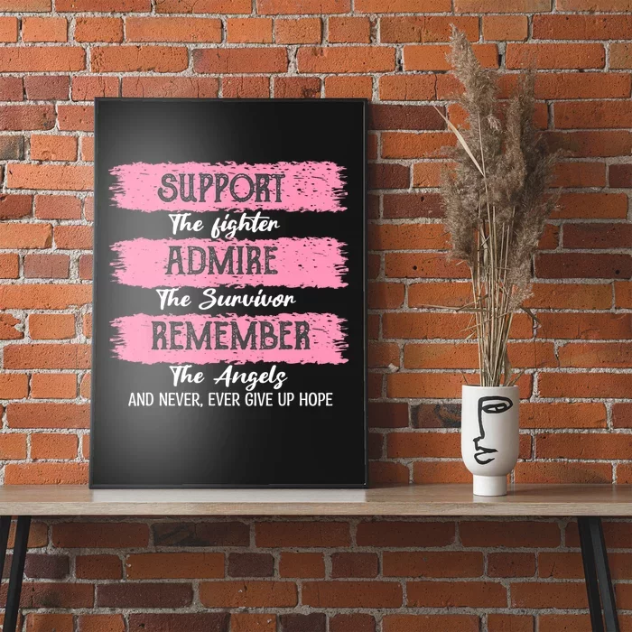 Breast Cancer Support Admire Honor Breast Cancer Awareness Poster