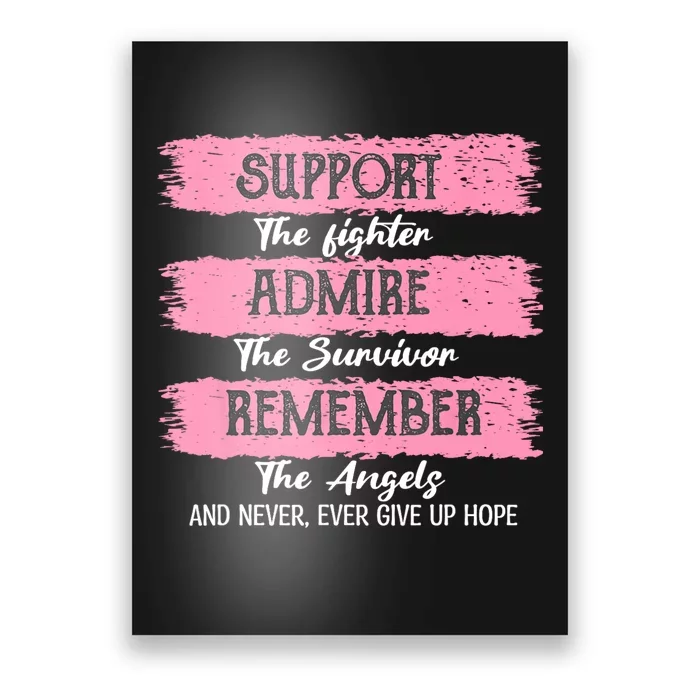 Breast Cancer Support Admire Honor Breast Cancer Awareness Poster