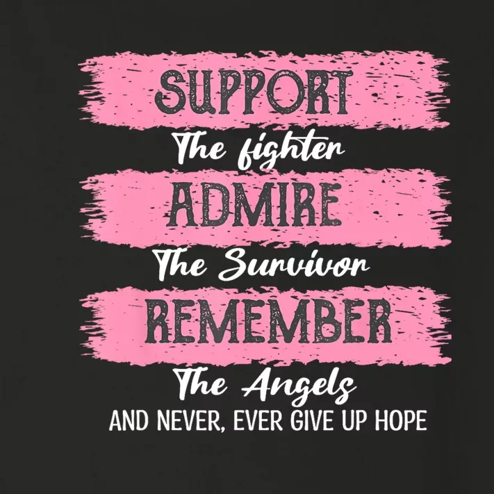 Breast Cancer Support Admire Honor Breast Cancer Awareness Toddler Long Sleeve Shirt