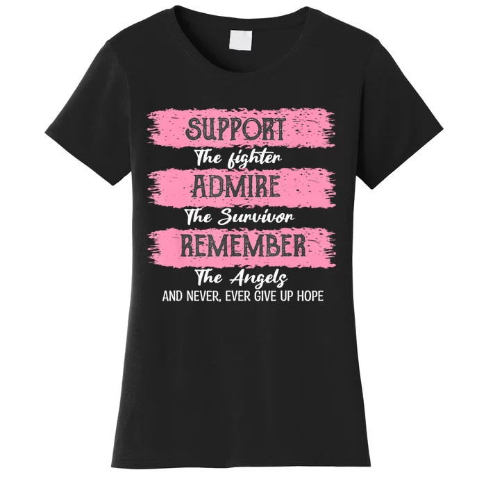 Breast Cancer Support Admire Honor Breast Cancer Awareness Women's T-Shirt