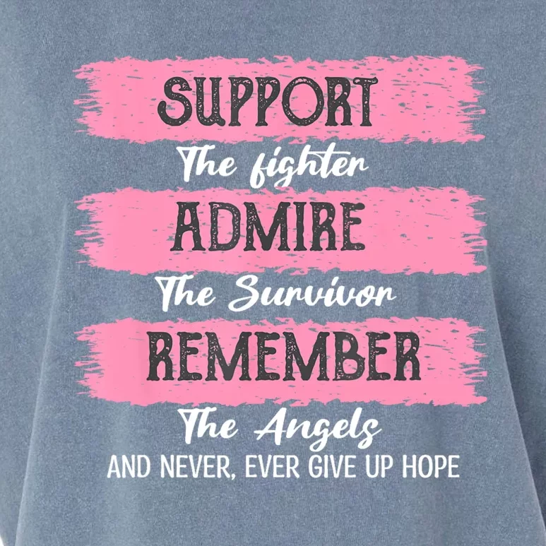 Breast Cancer Support Admire Honor Breast Cancer Awareness Garment-Dyed Women's Muscle Tee