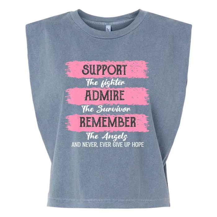 Breast Cancer Support Admire Honor Breast Cancer Awareness Garment-Dyed Women's Muscle Tee