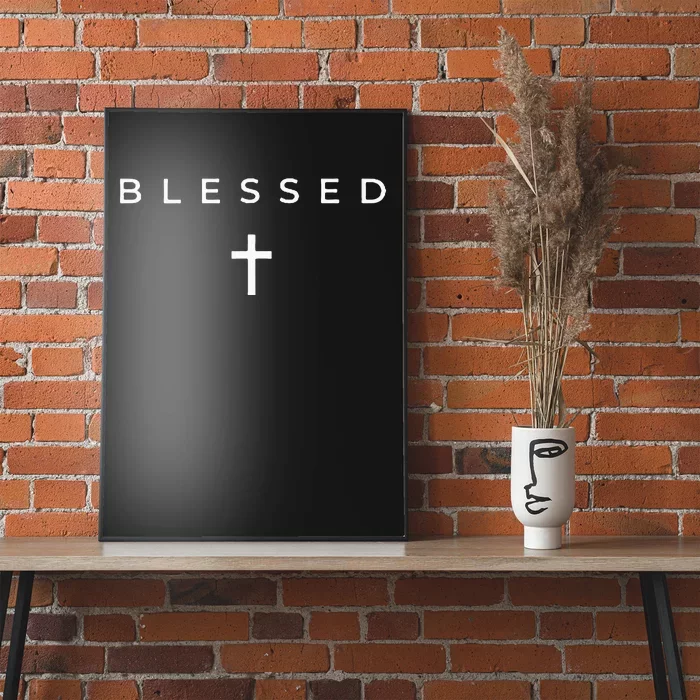 Blessed Cross Subtle Christian Minimalist Religious Faith Poster