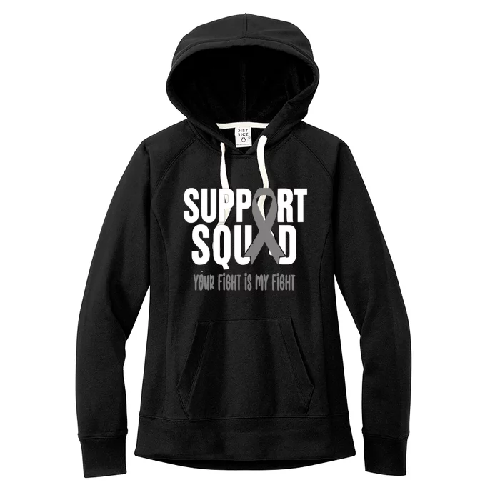 Brain Cancer Support Squad Brain Cancer Awareness Gift Women's Fleece Hoodie