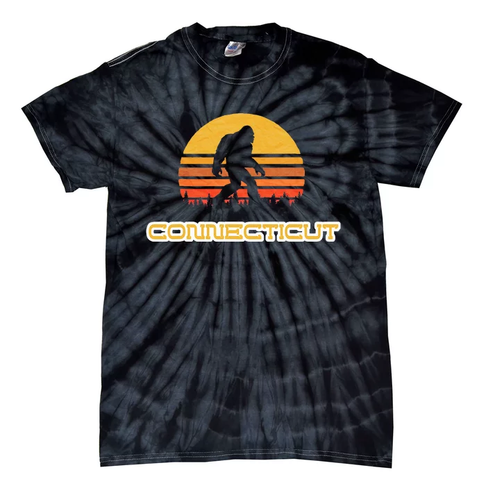 Bigfoot Connecticut State Sasquatch Yeti Legendary Monster Tie-Dye T-Shirt