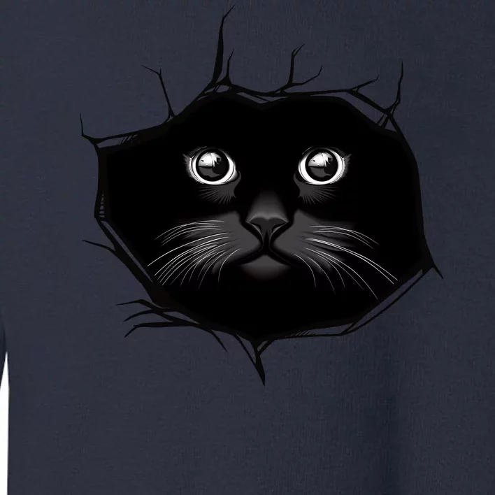 Black Cat Stares At You Cat Eyes Toddler Sweatshirt