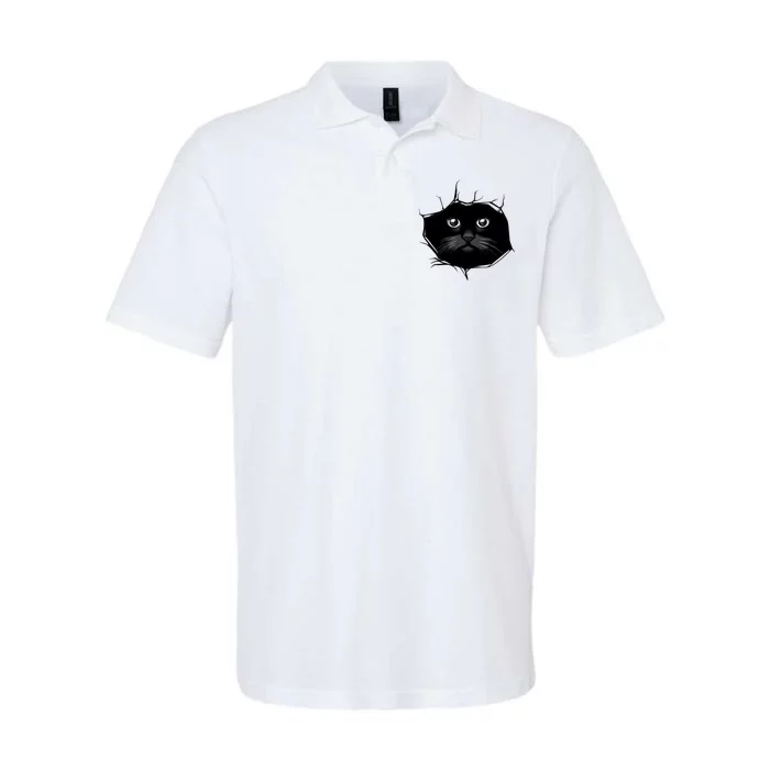 Black Cat Stares At You Cat Eyes Softstyle Adult Sport Polo