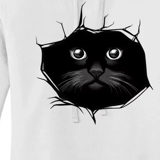 Black Cat Stares At You Cat Eyes Women's Pullover Hoodie