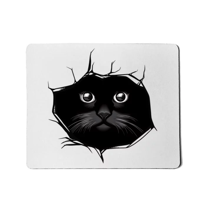 Black Cat Stares At You Cat Eyes Mousepad