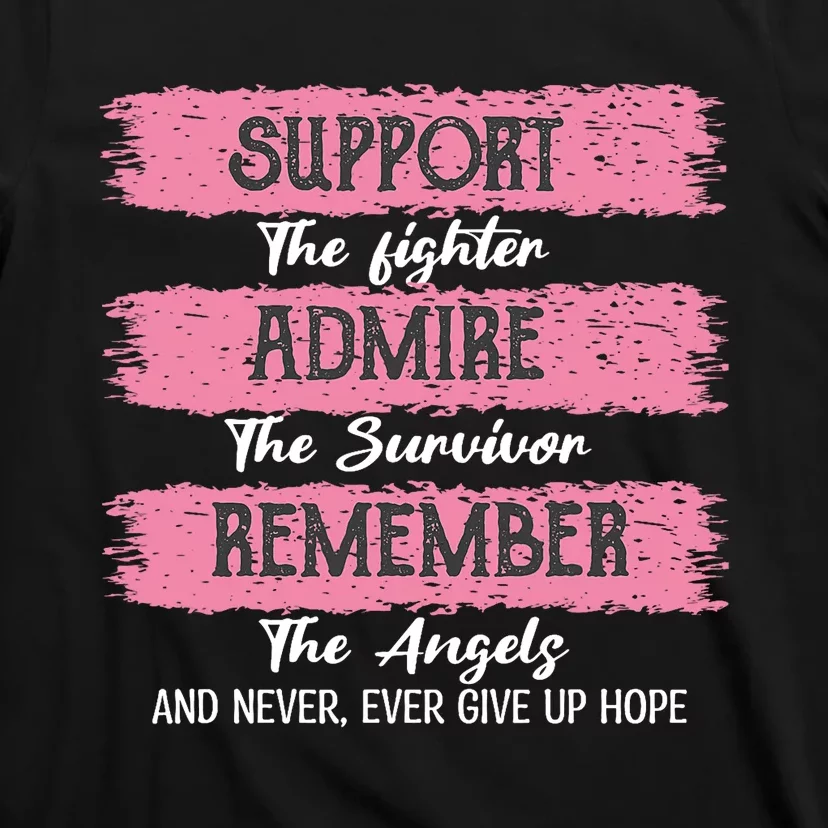 Breast Cancer Support Admire Honor Breast Cancer Awareness T-Shirt