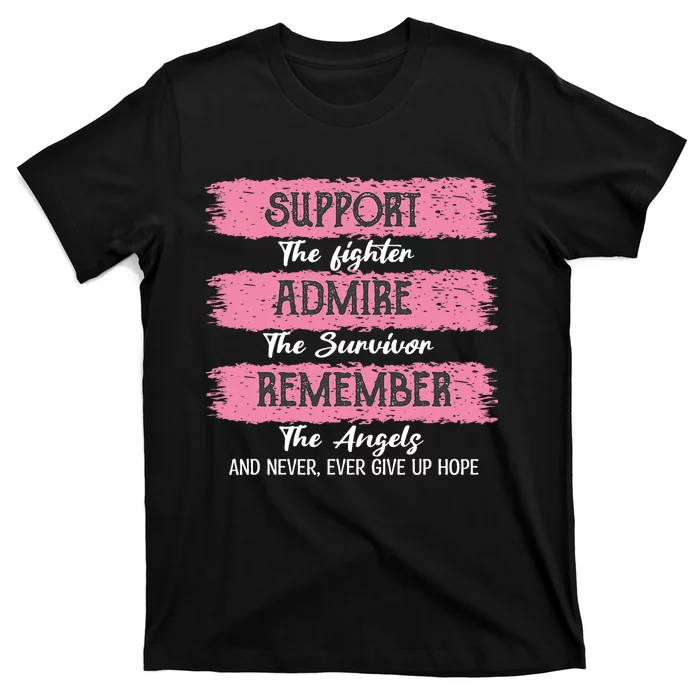 Breast Cancer Support Admire Honor Breast Cancer Awareness T-Shirt