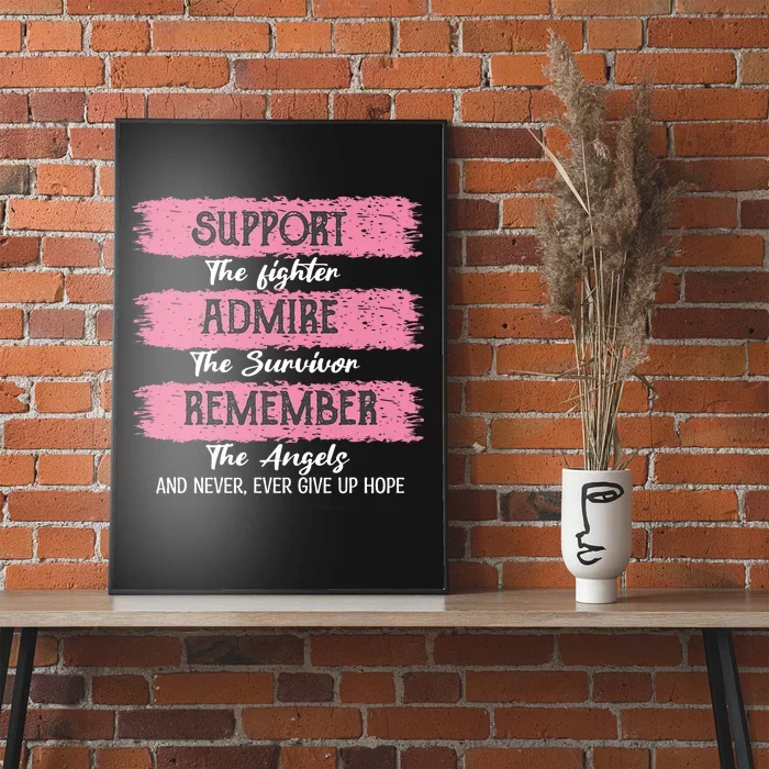 Breast Cancer Support Admire Honor Breast Cancer Awareness Poster