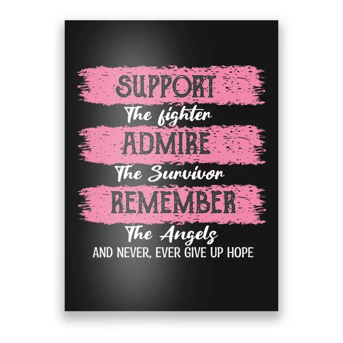 Breast Cancer Support Admire Honor Breast Cancer Awareness Poster