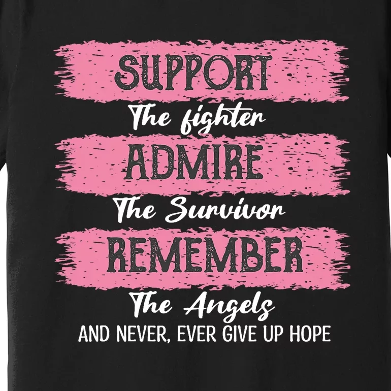 Breast Cancer Support Admire Honor Breast Cancer Awareness Premium T-Shirt