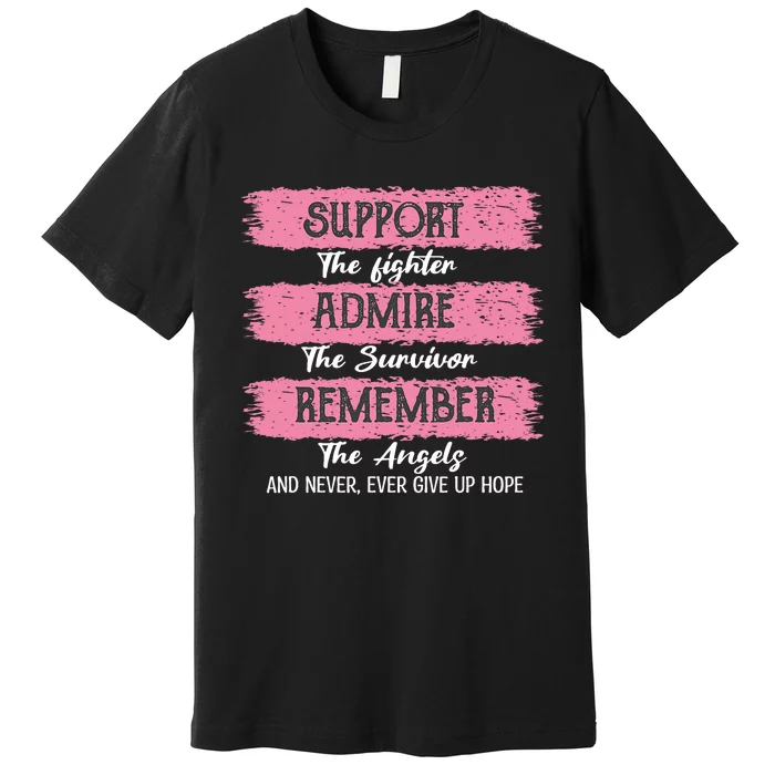 Breast Cancer Support Admire Honor Breast Cancer Awareness Premium T-Shirt