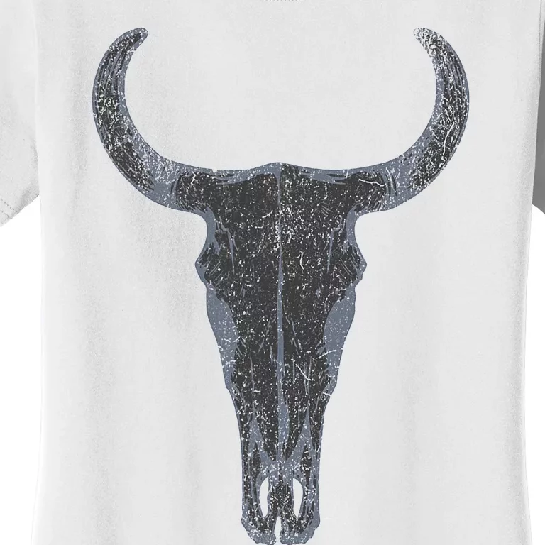 Boho Cow Skull Western Steer Skull Cowgirl Rancher Women's T-Shirt