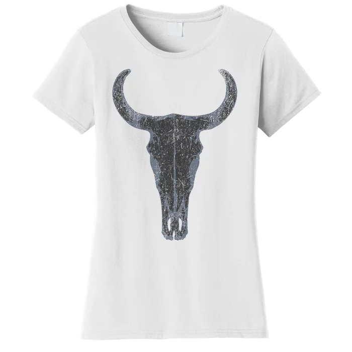 Boho Cow Skull Western Steer Skull Cowgirl Rancher Women's T-Shirt