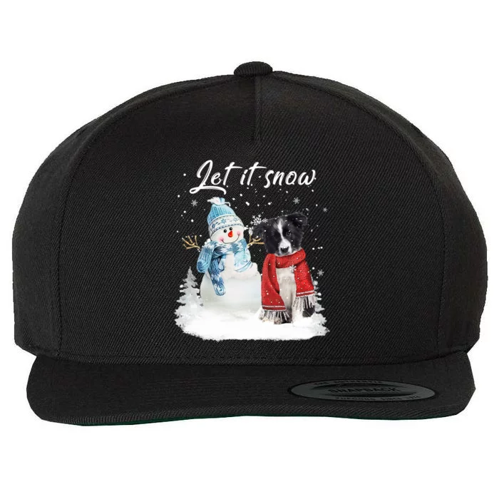 Border Collie Santa Dog Christmas Snow Xmas Pajama Meaningful Gift Wool Snapback Cap