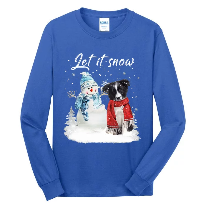 Border Collie Santa Dog Christmas Snow Xmas Pajama Meaningful Gift Tall Long Sleeve T-Shirt