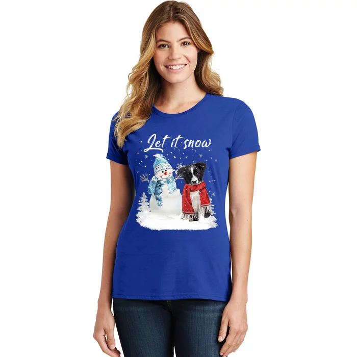 Border Collie Santa Dog Christmas Snow Xmas Pajama Meaningful Gift Women's T-Shirt