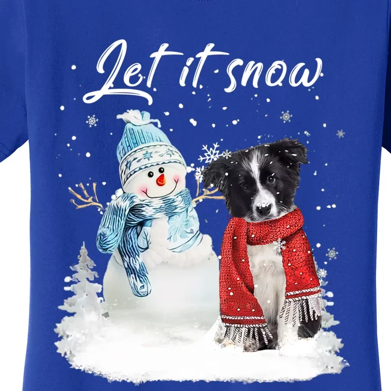 Border Collie Santa Dog Christmas Snow Xmas Pajama Meaningful Gift Women's T-Shirt