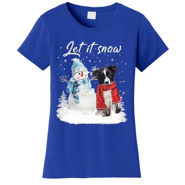 Border Collie Santa Dog Christmas Snow Xmas Pajama Meaningful Gift Women's T-Shirt