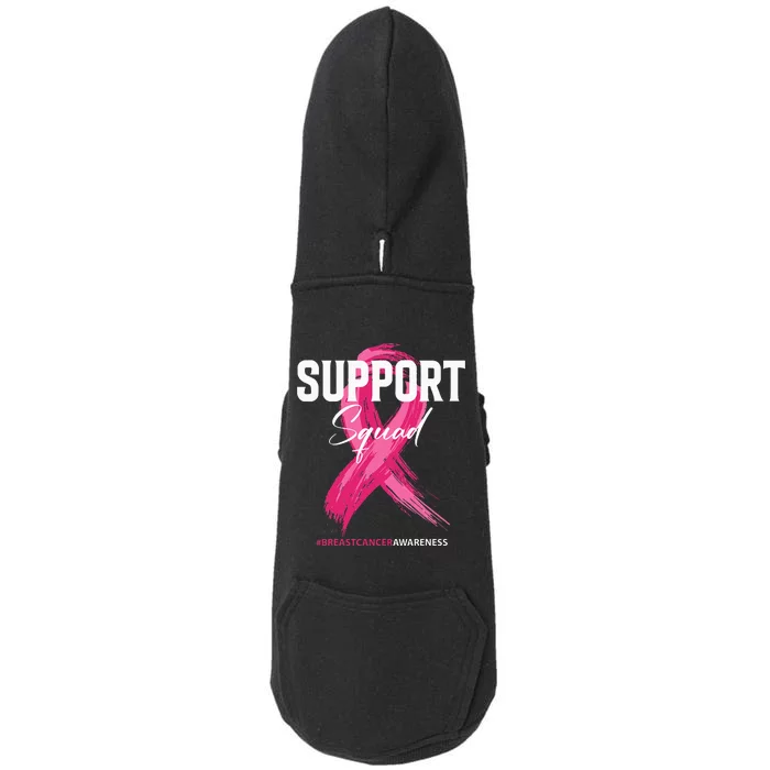 Breast Cancer Support Squad Breast Cancer Awareness Doggie 3-End Fleece Hoodie