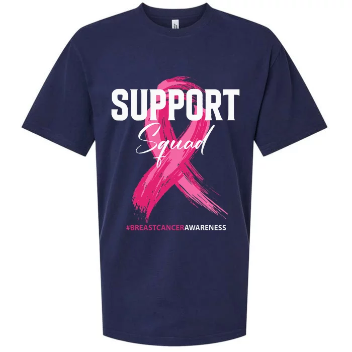 Breast Cancer Support Squad Breast Cancer Awareness Sueded Cloud Jersey T-Shirt