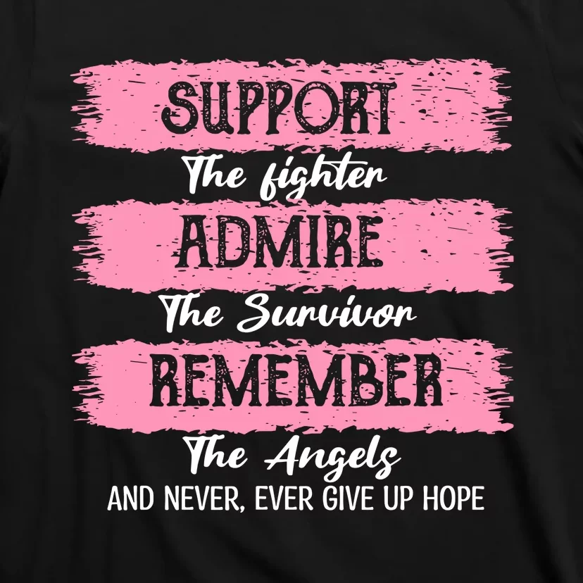 Breast Cancer Support Admire Honor Breast Cancer Awareness T-Shirt